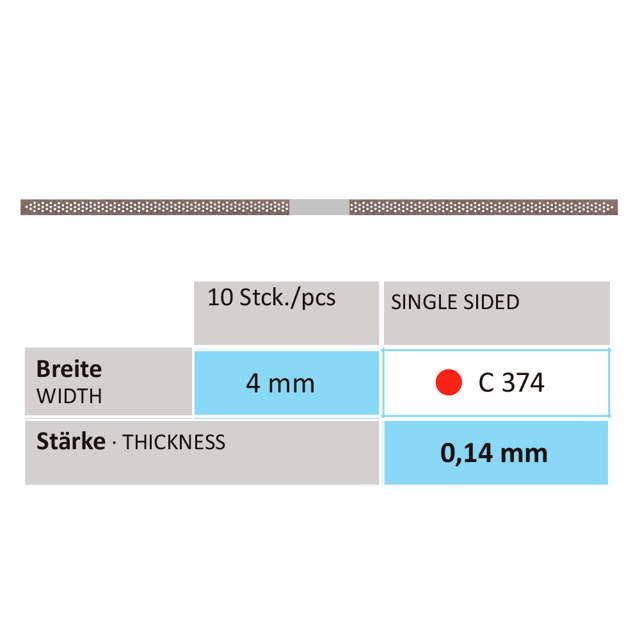 Horico diamantstrips, C374, fin 4 mm, 10 stk