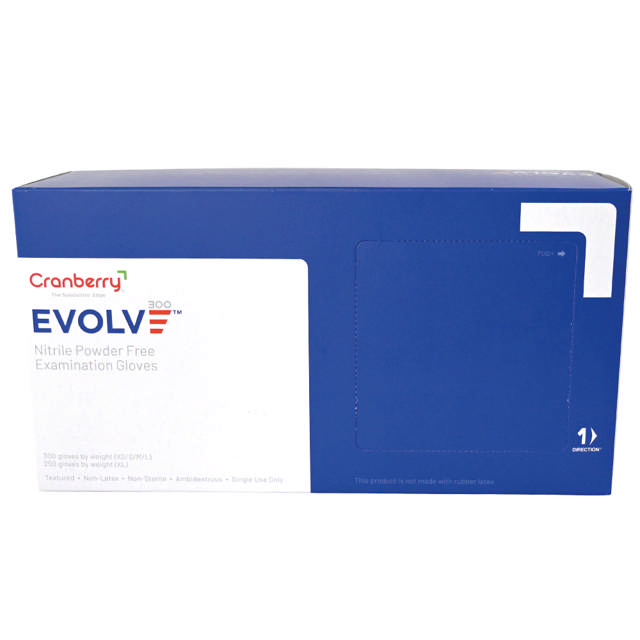 Cranberry Evolve handske nitril str. XS, blå, 300 stk.