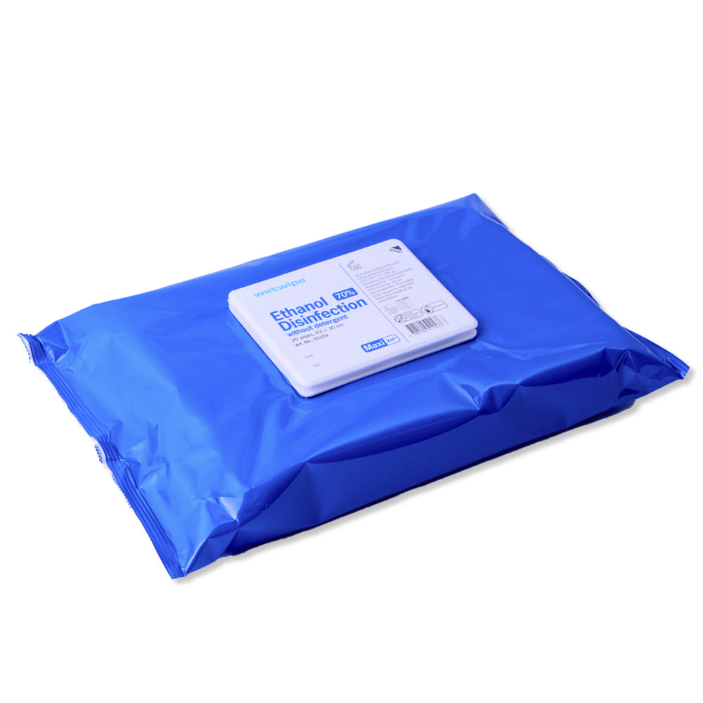 WetWipe Ethanol Disinfection 70% Maxi 43x30 cm, 20 stk.