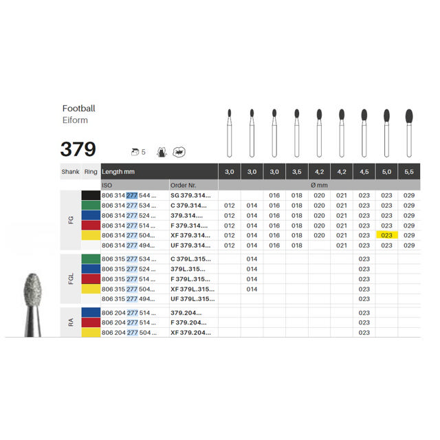 Edelingh diamant æg FG 277/023 XF, gul, 5 stk.