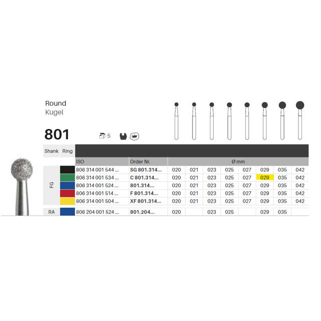 Edelingh diamant rund FG 001/029 C, grøn, 5 stk.