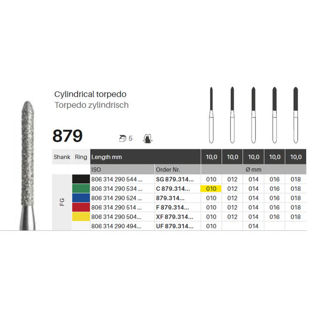 Edelingh diamant torpedo FG 290/010 C, grøn, 5 stk.