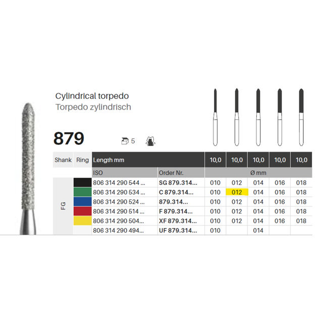 Edelingh diamant torpedo FG 290/012 C, grøn, 5 stk.