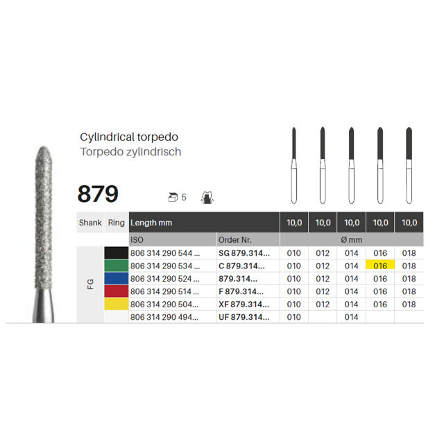 Edelingh diamant torpedo FG 290/016 C, grøn, 5 stk.