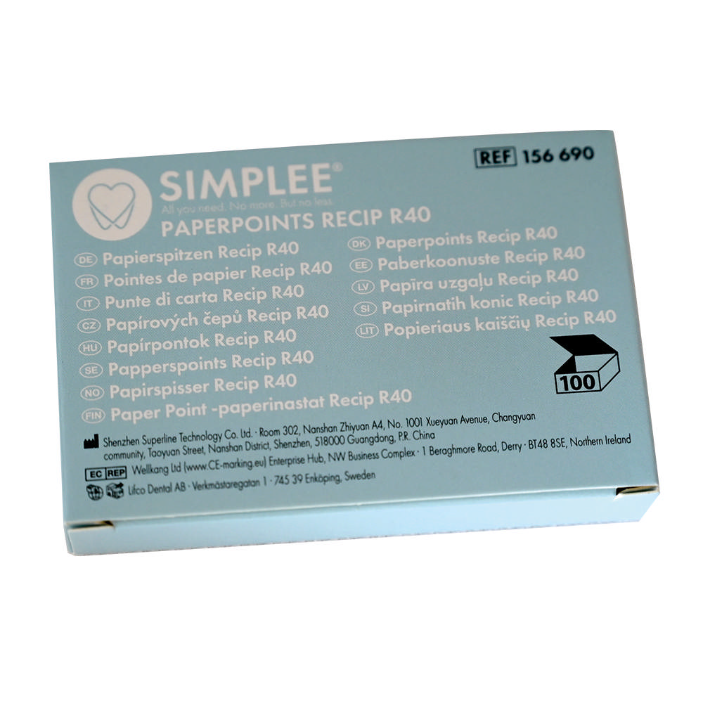 Simplee Recipfile paperpoints R40 sort, 100 stk.