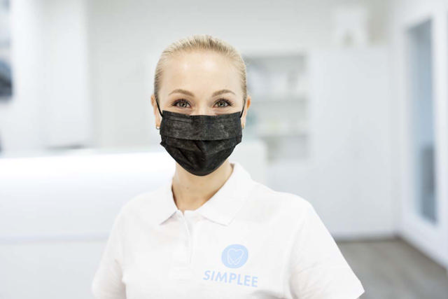 Simplee mundbind type IIR m/elastik, sort, 50 stk