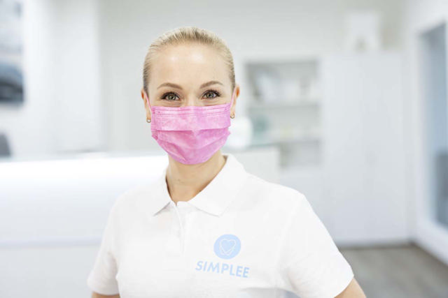 Simplee mundbind type IIR m/elastik, pink, 50 stk