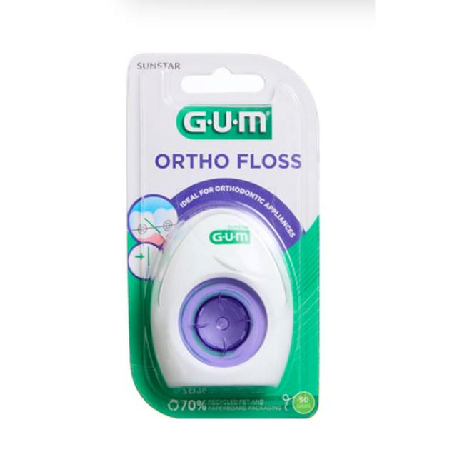 Gum Ortho Floss tandtråd, 50 m.