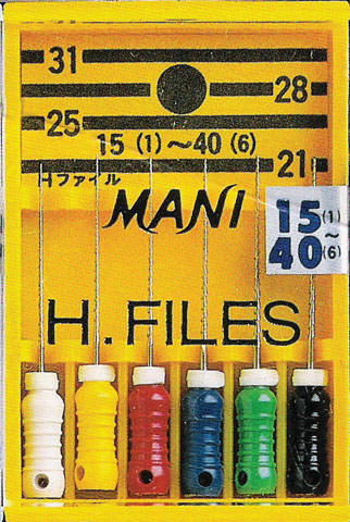 Mani H-file 25 mm, str. 15/40, 6 stk.