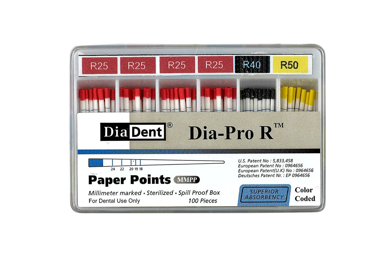 Diadent Paperpoints, R50, gul, Dia-ProR reciproc
