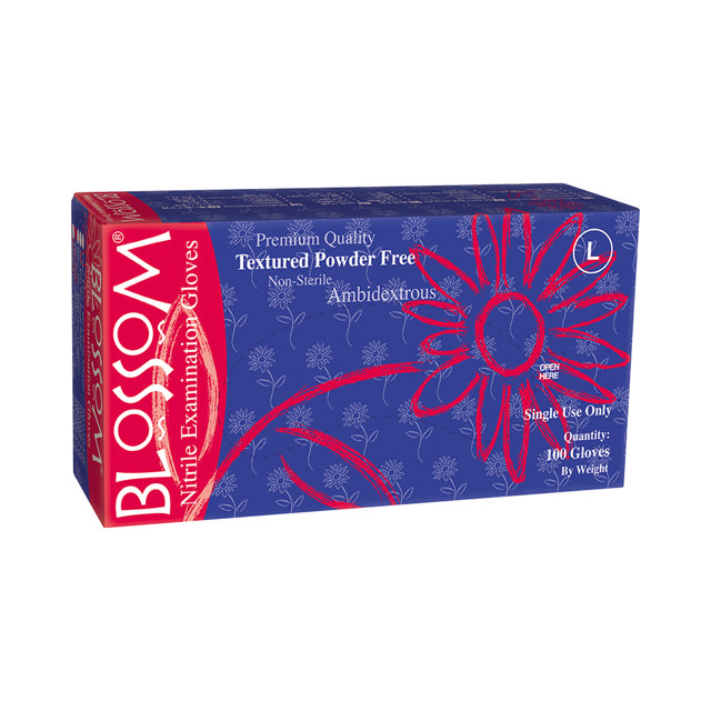 Blossom Nitril handske blå medium, 100 stk.