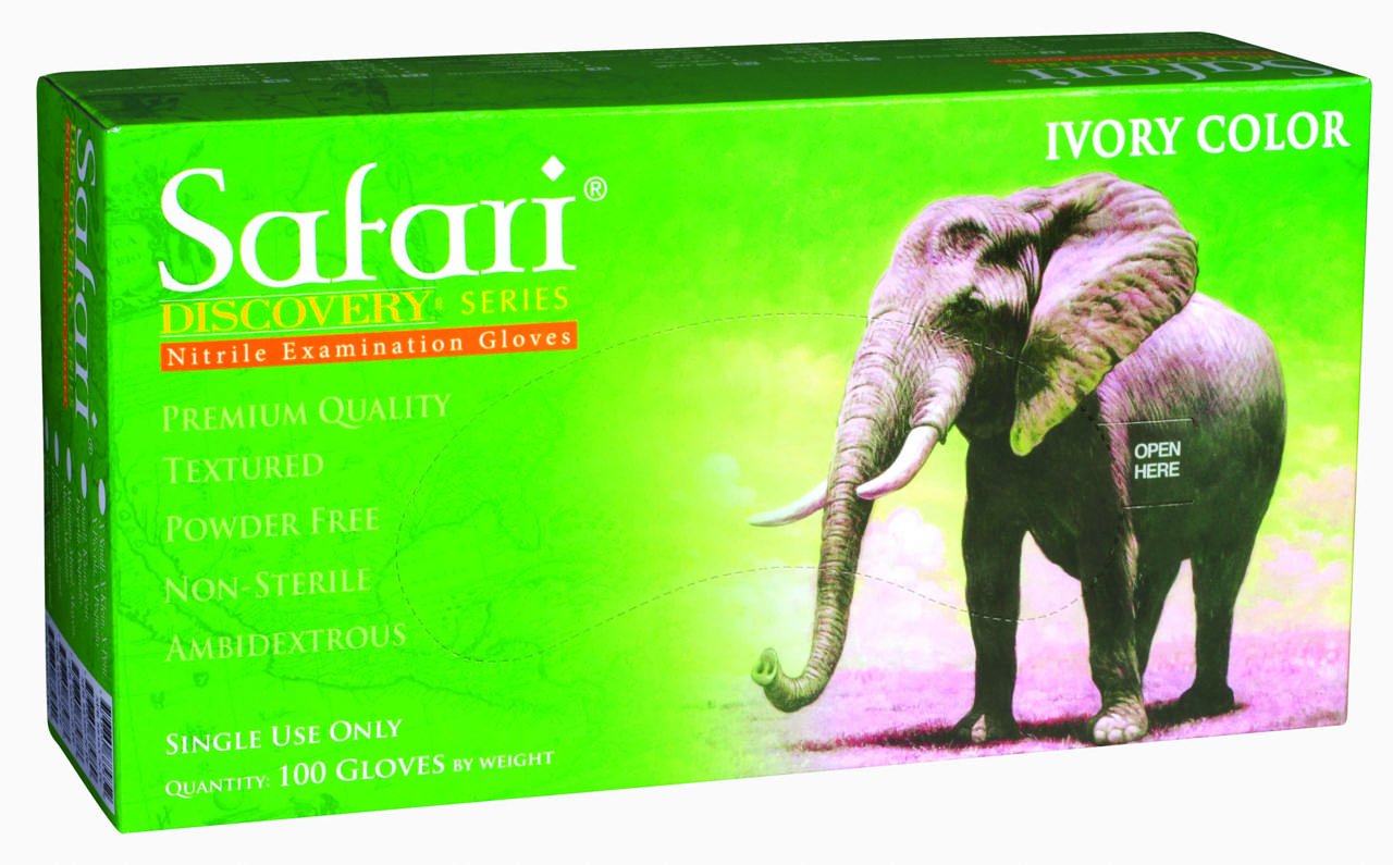 Safari Nitril handske hvid, small, 100 stk.