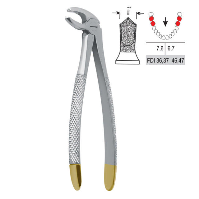 Ekstraktionstang nr. 22 molar UK diamantbelægning