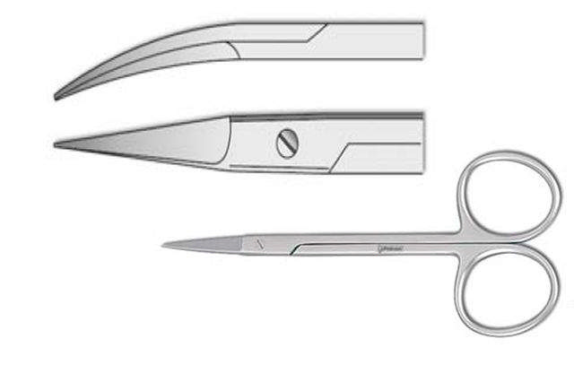 Sutursaks, tandkødssaks buet rustfrit stål 11,5cm