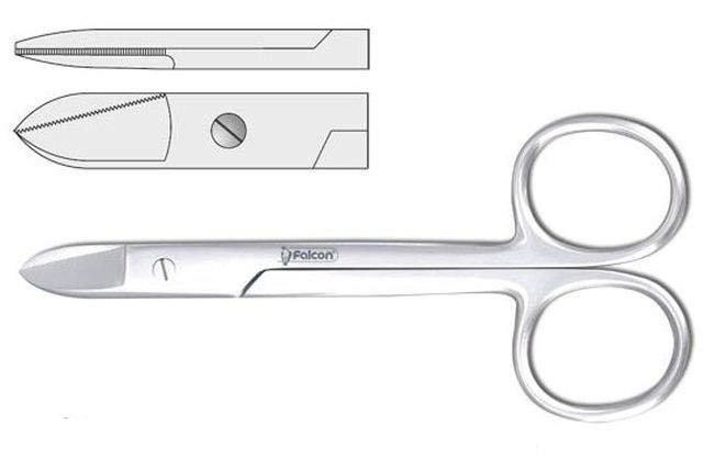 Kronesaks/foliesaks, lige, 12 cm