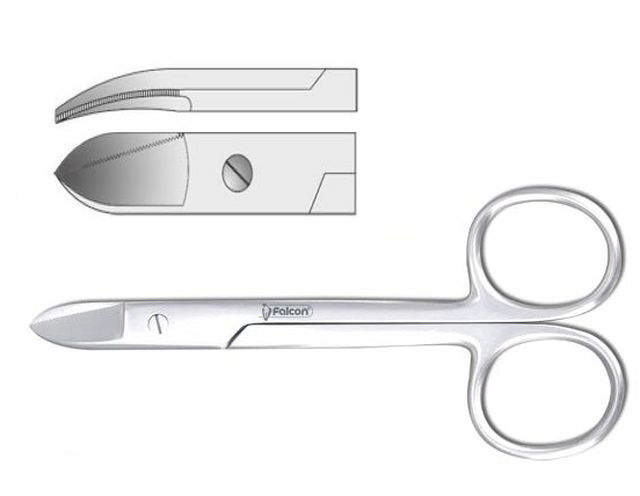 Kronesaks/foliesaks, buet, 12 cm