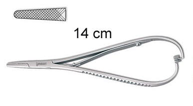 Nåleholder Mathieu, rustfrit stål, 14 cm.