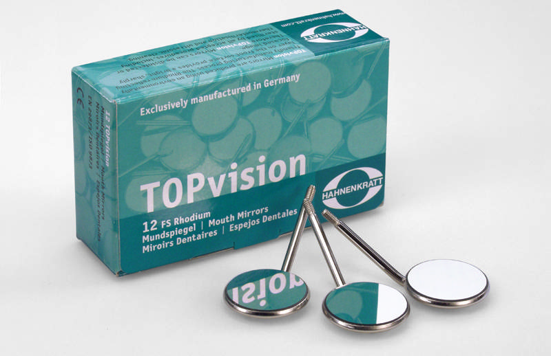 Hahnenkratt mundspejl, Rhodium, nr. 5, diameter 24 mm, 12 stk.