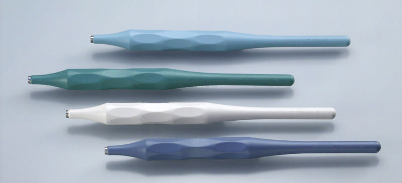 Hahnenkratt Spejlskaft, blå, med ergonomisk plastgreb. 1 stk.