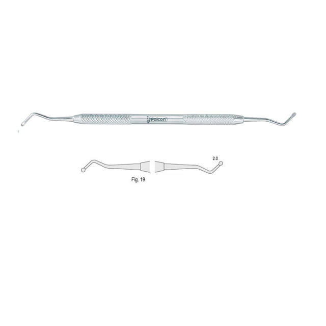 Excavator Fig. 19, rund, stor, 0,2 mm dobbeltendet