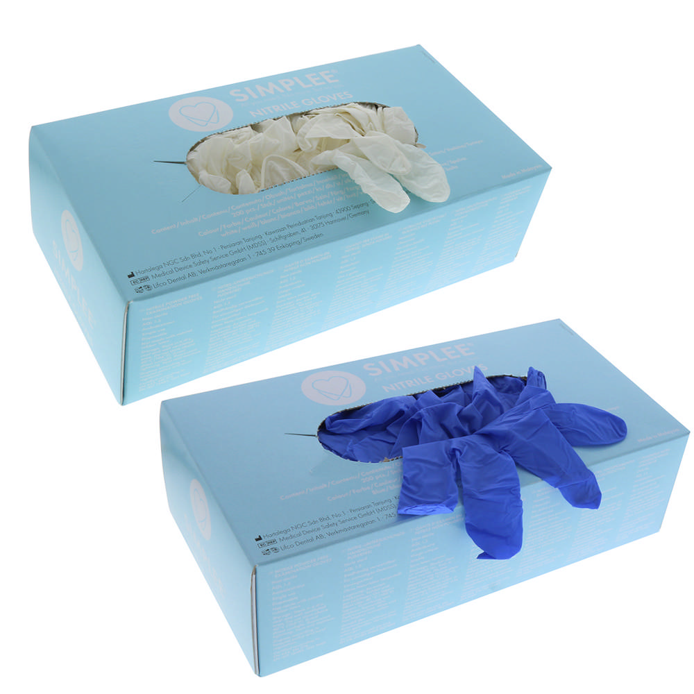 Simplee nitril handske hvid, str. XS, 10 x 200 stk.