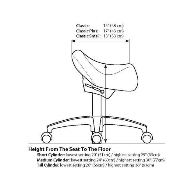 Saddelstol Bambach, sort premium læder, Small