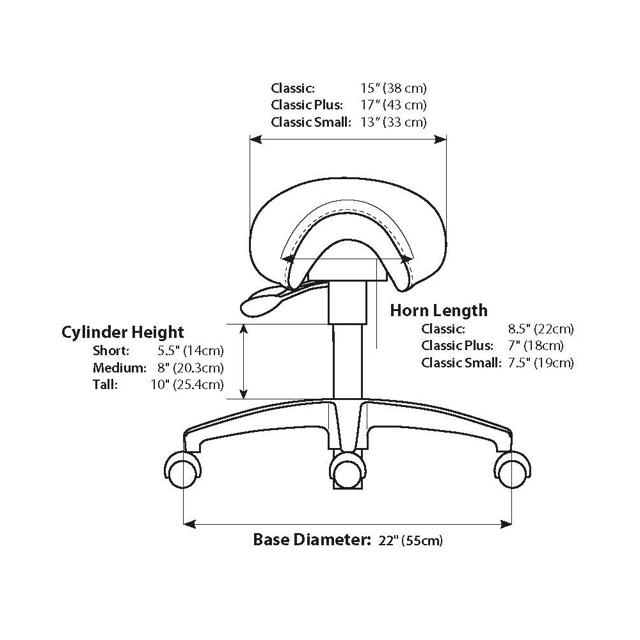 Saddelstol Bambach, sort premium læder, large
