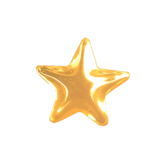 Tandsmykke, Stjerne 2,5 mm. Guld. 1 stk.