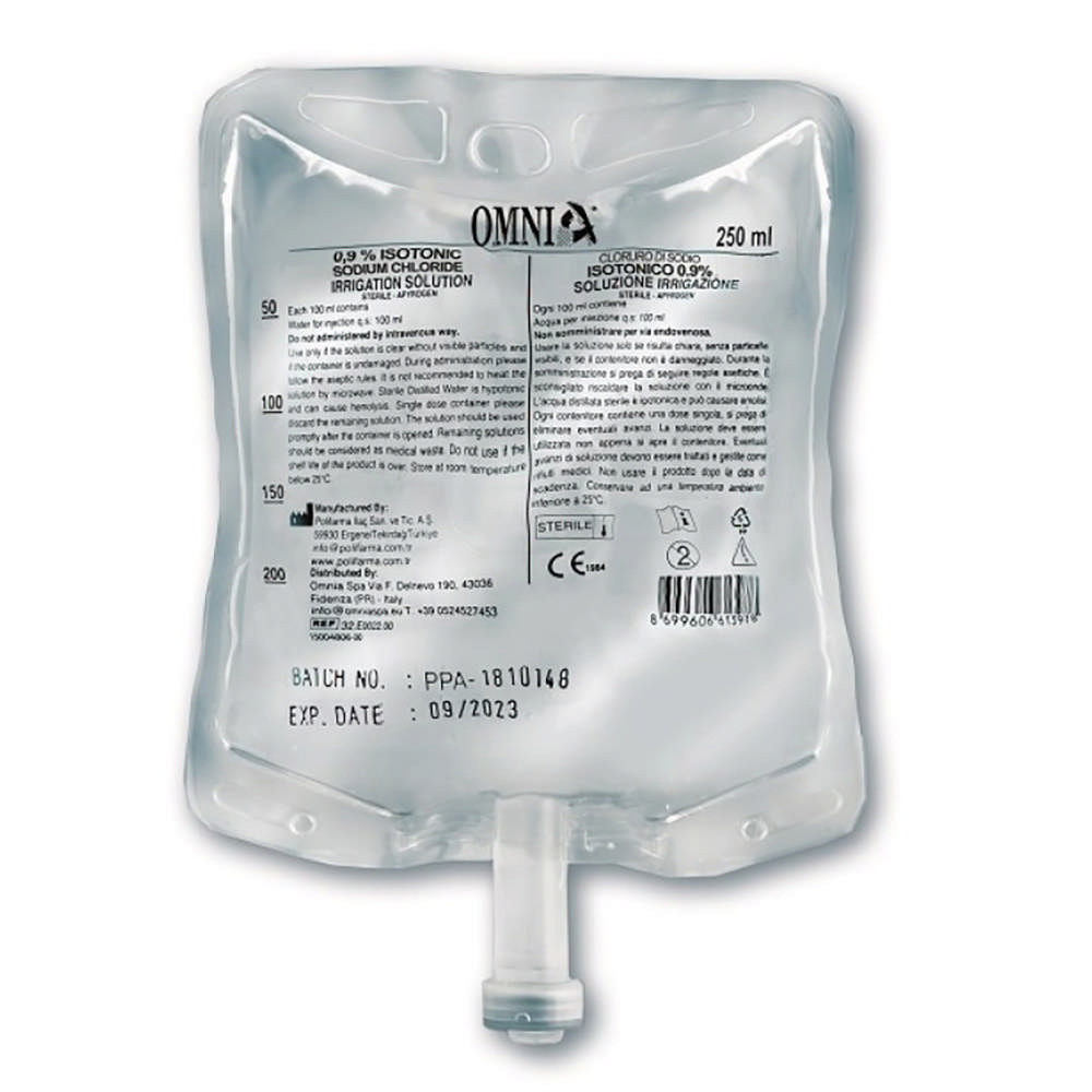 Natriumklorid 0,9% sterilt saltvand, poser 20 x 250 ml